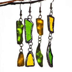 Серьги Витражные Осколки лета Maritsa Glassshop