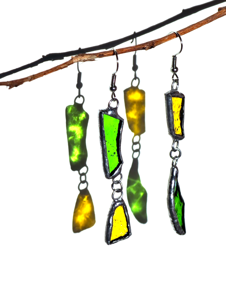 Серьги Витражные Осколки лета Maritsa Glassshop