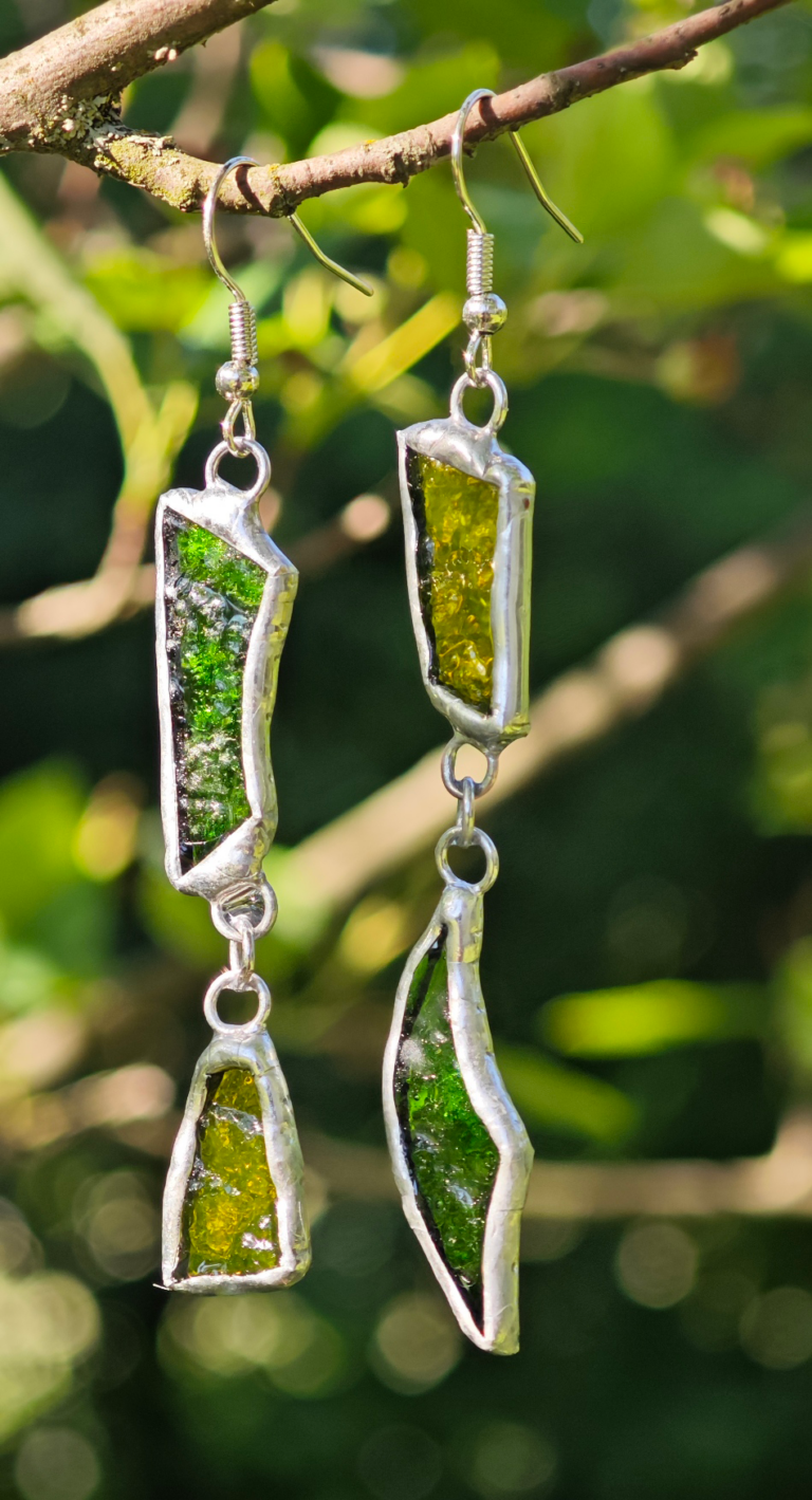 Серьги Витражные Осколки лета Maritsa Glassshop