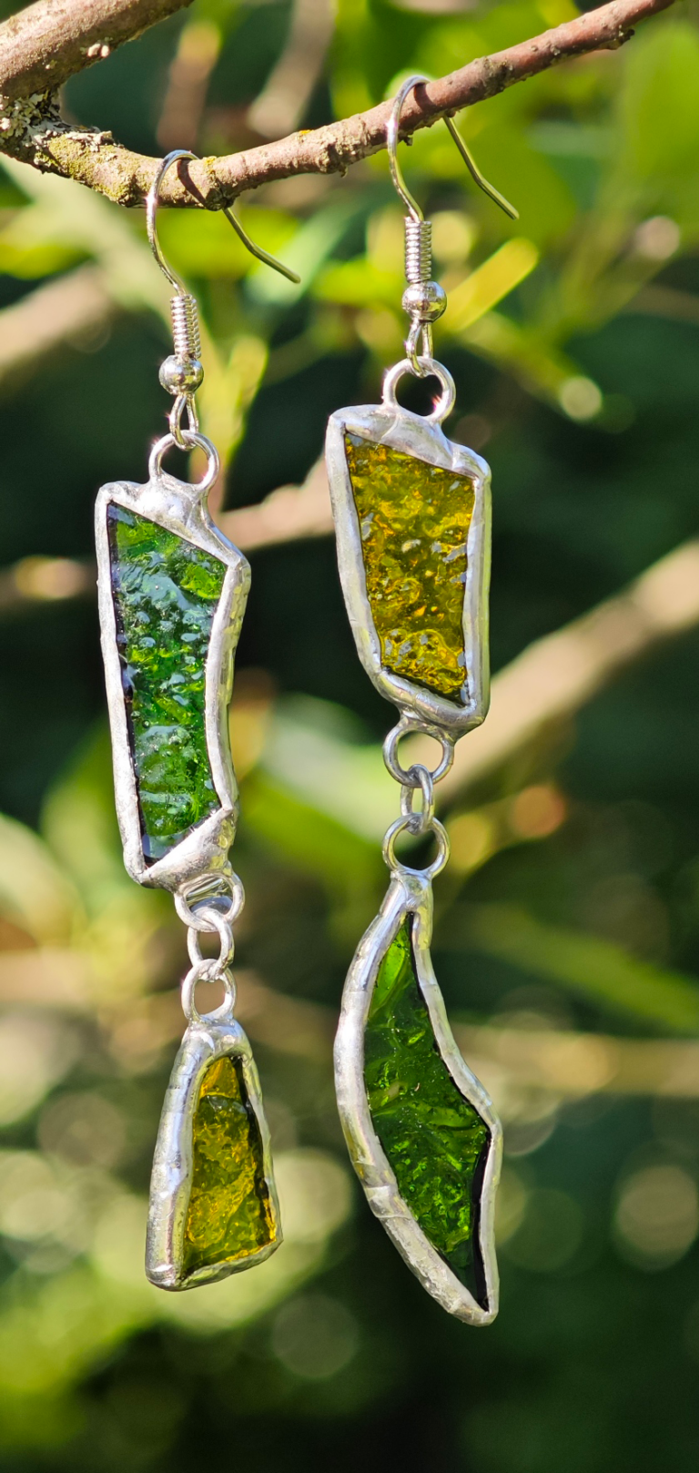 Серьги Витражные Осколки лета Maritsa Glassshop