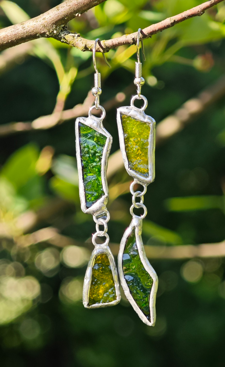 Серьги Витражные Осколки лета Maritsa Glassshop