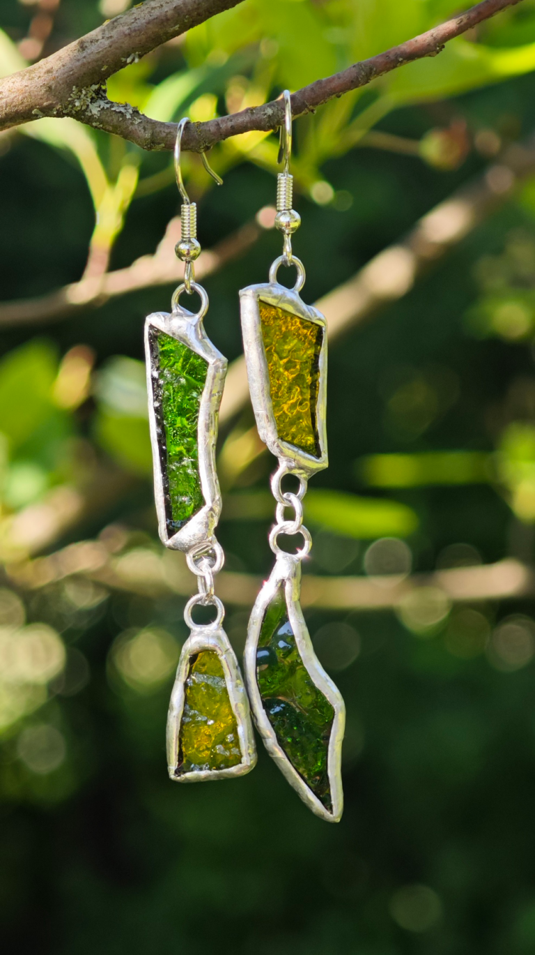 Серьги Витражные Осколки лета Maritsa Glassshop